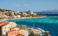 Gorgeous azure scene of summer croatian landscape in podgora, dalmatia, croatia