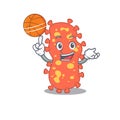 Gorgeous Bacteroides mascot design style with basketball