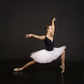 Gorgeous ballerina in a white tutu dancing ballet