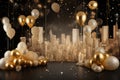 A gorgeous balloon backdrop for theme party, Generative AI