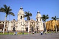 Basilica Cathedral of Lima on Plaza Mayor Square, Lima, Peru, South America Royalty Free Stock Photo