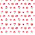 Gorgeous beautiful bright cute lovely magnificent spring colorful wildflowers roses with buds pattern watercolor Royalty Free Stock Photo
