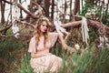 Gorgeous Boho Bride With Dream Catchers In Forest