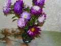 Gorgeous bouquet of purple flowers. Suitable for the background image.