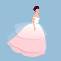 Gorgeous bride in beautiful white wedding gown Royalty Free Stock Photo