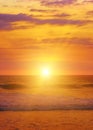 Gorgeous bright sunset over ocean Royalty Free Stock Photo