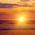 Gorgeous bright sunset over ocean Royalty Free Stock Photo