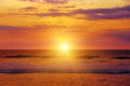 Gorgeous bright sunset over ocean Royalty Free Stock Photo