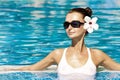 Gorgeous brunette in pool Royalty Free Stock Photo