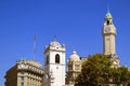 Gorgeous Buildings in Buenos Aires Downtown View from Plaza de Mayo Square, Argentina Royalty Free Stock Photo