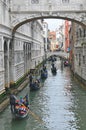 Gorgeous canal with gondollas in Venice, Italy