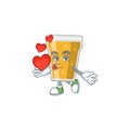 A gorgeous caricature design of mug of beer with red hearts