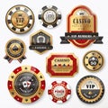 Gorgeous casino golden labels Royalty Free Stock Photo