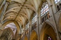 Gorgeous ceiling, stained glass windows and interior architecture of York Minster Cathedral in Yorkshire, England Royalty Free Stock Photo