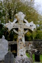 Gorgeous Celtic cross in old cemetery Royalty Free Stock Photo