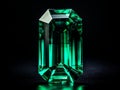 Gorgeous chipped stone of translucent green emerald