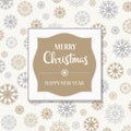 Gorgeous Christmas card with silver and golden snowflakes