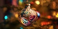 Gorgeous Christmas decorations on the Christmas tree. Christmas theme. Generative AI