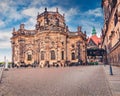 Gorgeous cityscape of Dresden with Katholische Hofkirche Cathedral.