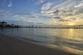 Gorgeous cloudscape and the rising sun over Coronado Bay, San Diego, California Royalty Free Stock Photo