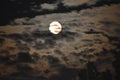 Late August Clourded Full Moon Royalty Free Stock Photo
