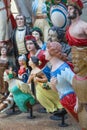 A gorgeous collection of colorful ship figureheads on Cutty Sark ship in London Greenwich area. The Long John Silver collection