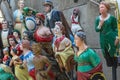 A gorgeous collection of colorful ship figureheads on Cutty Sark ship in London Greenwich area. The Long John Silver collection