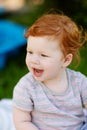 Gorgeous cute red haired little girl