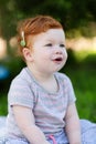 Gorgeous cute red haired little girl