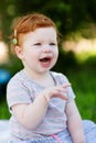 Gorgeous cute red haired little girl