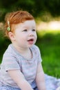 Gorgeous cute red haired little girl
