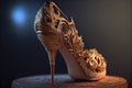 Gorgeous Designe Attractive and Stylish Gold Color High Heels AI Generative