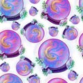 Gorgeous digital drawn pattern with shinning colorful magical balls isolated on the white background