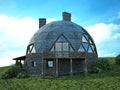 Gorgeous dome home of the future. Green Design, Innovation, Architecture Royalty Free Stock Photo