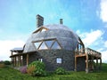 Gorgeous dome home of the future. Green Design, Innovation, Architecture Royalty Free Stock Photo