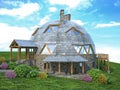 Gorgeous dome home of the future. Green Design, Innovation, Architecture Royalty Free Stock Photo