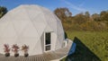 Gorgeous dome home of the future. Green Design, Innovation, Architecture. A spherical test building outside.