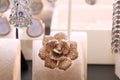 Gorgeous expensive ring in the form of a flower with diamonds