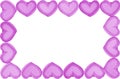 Gorgeous Frame of Lavender Heart Shaped Marshmallow Candies on transparent backdrop
