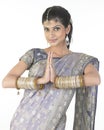 Gorgeous girl in namaskaram posture