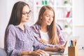 Gorgeous girls working on project Royalty Free Stock Photo