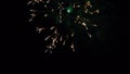 Gorgeous crossette fireworks explode in sky slow motion