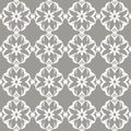 Gorgeous gray and white damask pattern with ornate, stylized flowers in symmetrical vector design, perfect
