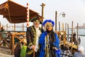 Gorgeous image of carnival masks in Riva degli Schiavoni, Venice