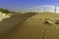 Gorgeous immense natural pure sandunes at Sampieri beach in Sicily in a summer sunny windy day Royalty Free Stock Photo