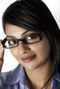 Gorgeous Indian woman with a framed grasses Royalty Free Stock Photo