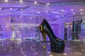 Gorgeous interior view of Cosmopolitan. Giant black high heel shoe as one of biggest photo opportunities on Las Vegas Strip.