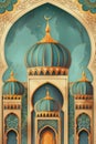 Gorgeous islamic greeting background. Mosque. Ramadan kareem. Eid Mubarak cards for Muslim Holidays Royalty Free Stock Photo