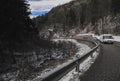 Gorgeous Italy beautiful views mountains castles high in the mountains christmas winter snow Royalty Free Stock Photo