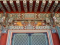 Gorgeous Korean Style Multi color Decorated door and Roof of the Buddhism Temples